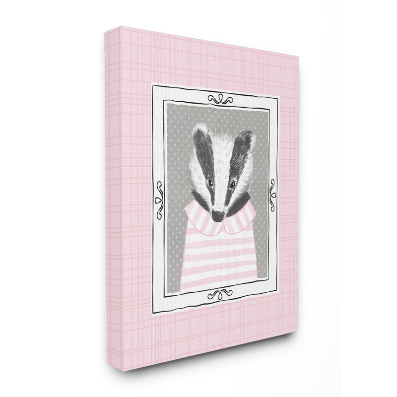 Art sur toile portrait weinberg badger, H 20 po x l 16 po x P 1,5 po
