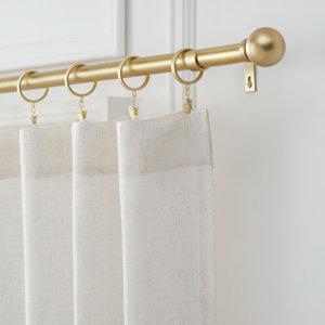 Mode Premium Collection 1 Diameter Curtain Rod Set with Modern Ball Finials and Steel Wall Mounted Adjustable Rod