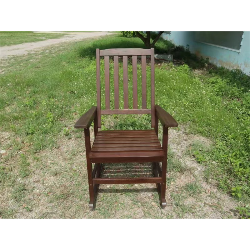 Chaise berçante en acacia d'intérieur, Brun