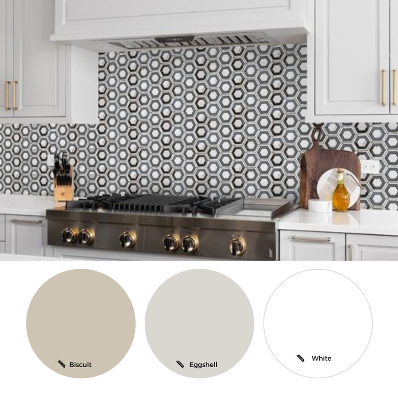 Stately Geo Hex 9" x 11" Porcelain Marble Look Mosaic
