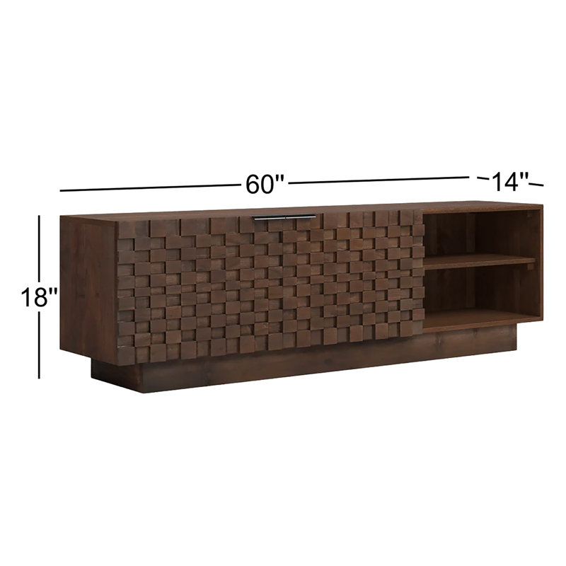 Givens 60" Carved Wood Media Cabinet