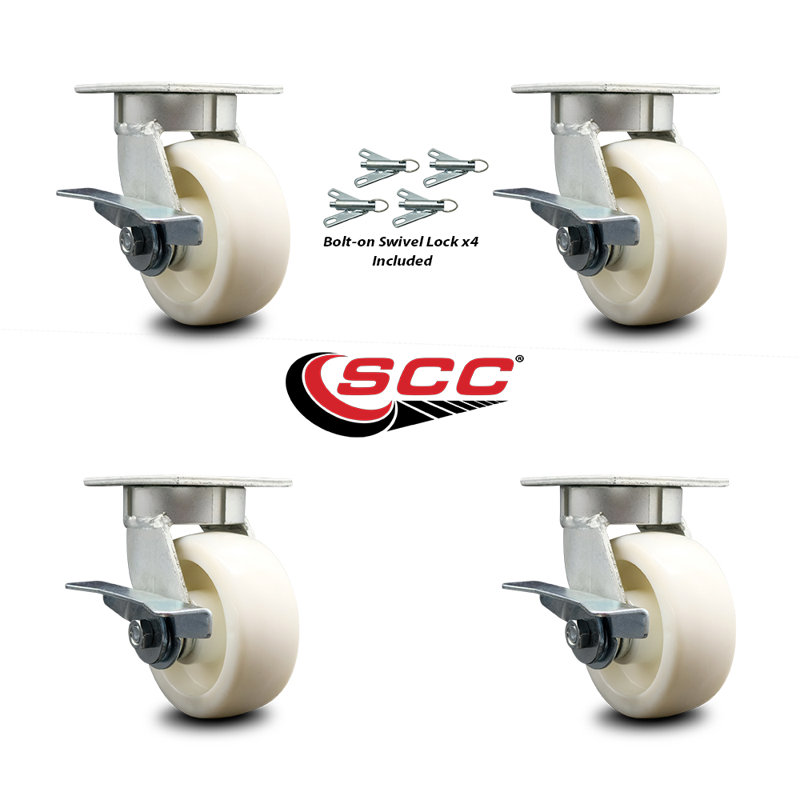 Ensemble de roulettes pivotantes avec verrous pivotants Kingpinle