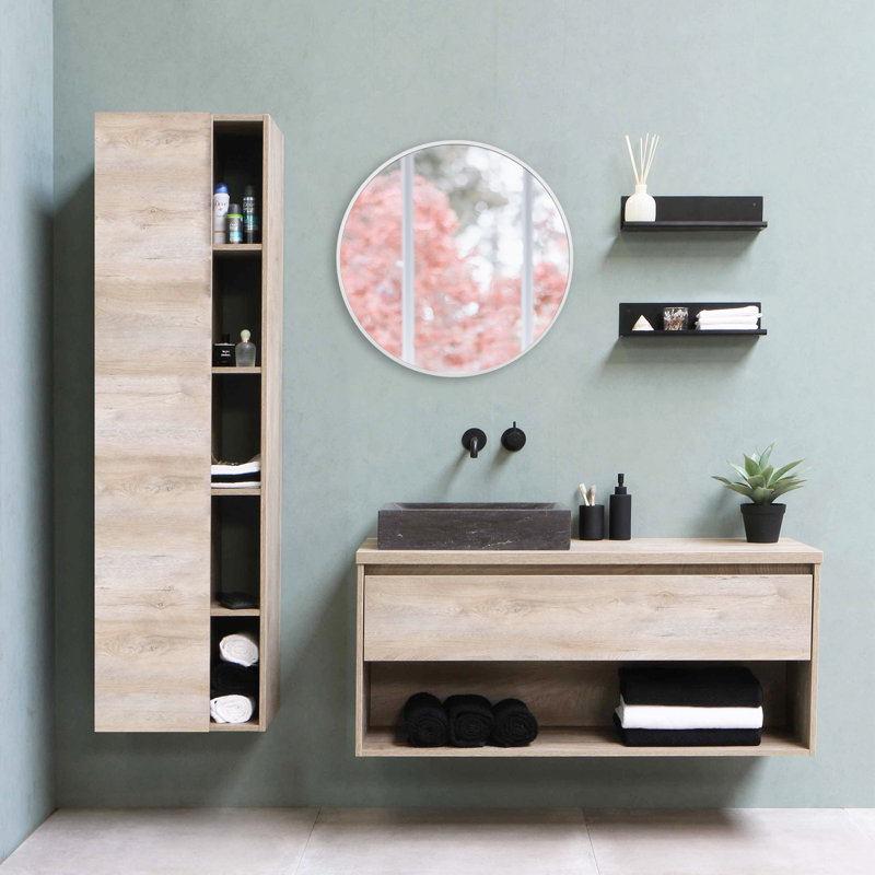Miroir mural rond Gutman Corwin, 24 po x 24 po, Blanc