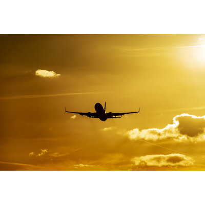 Silhouette d'avion - photographie sur toile tendue