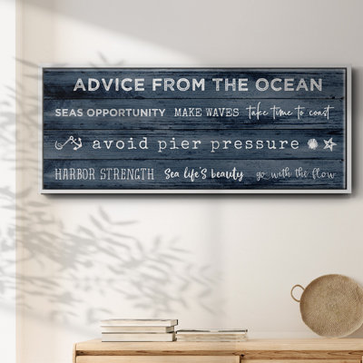 Navy Ocean- Framed Canvas