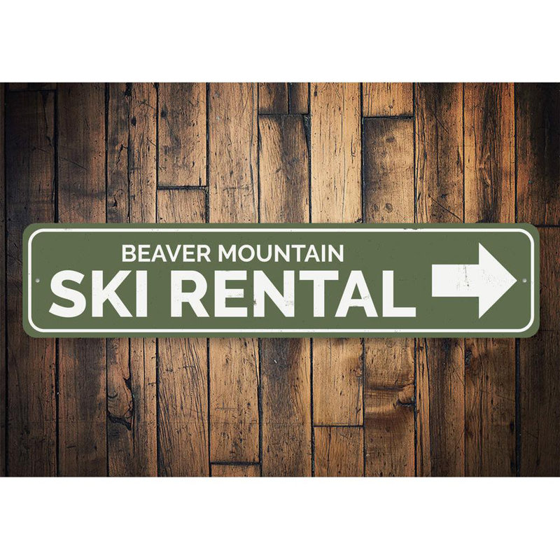 Enseigne de ski en aluminium, H 6 po x l 24 po x P 0,063 po