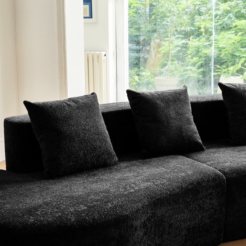 Canapé modulaire incurvé à 5 places Modern, Black
