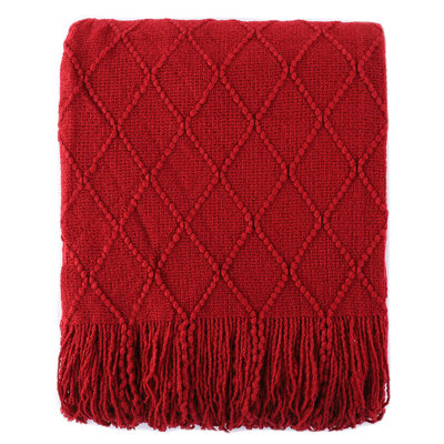  Knit Diamond Patterned Blanket
