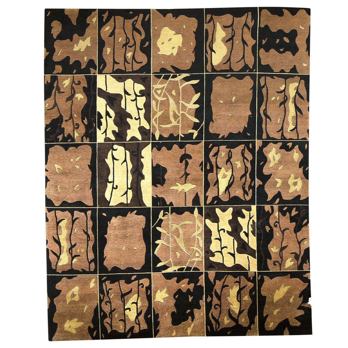 Bokara Rug Co., Inc. High-Quality Hand-Knotted Yellow/Brown/Black Area ...