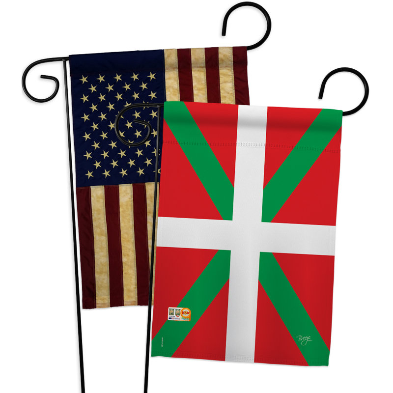 Ensemble de drapeaux décoratifs en polyester 2 faces 19 x 13 po 2 pièces basque impressions