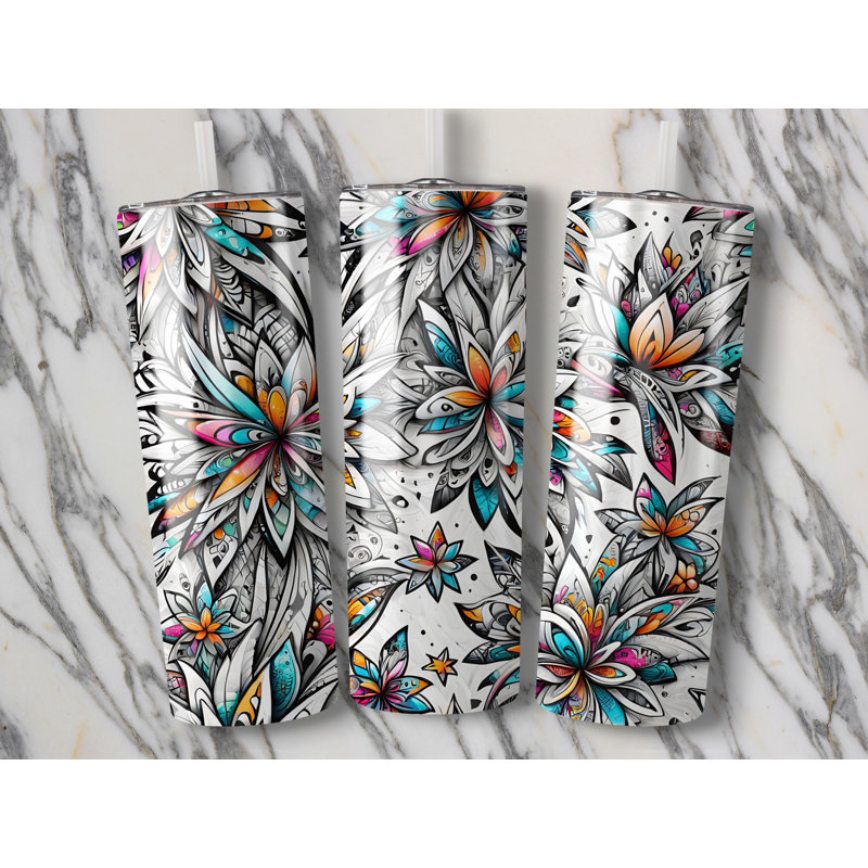 Choose Handmade Tumblers 591ml Vacuum Insulated Stainless Steel (18/8) Travel Tumbler with Straw