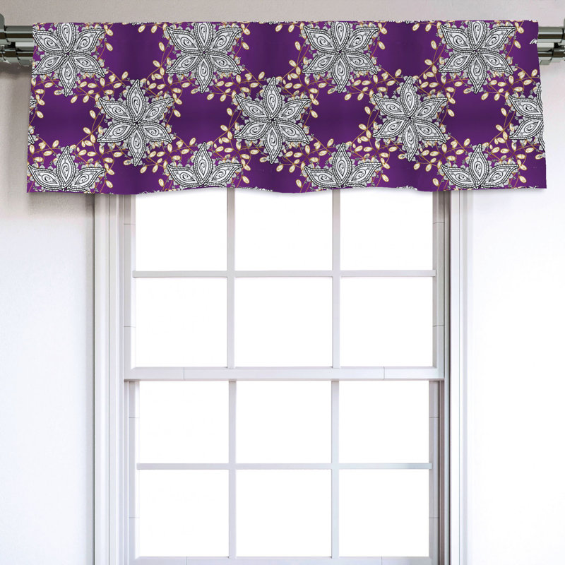 Sateen Floral Ruffled Window Valance