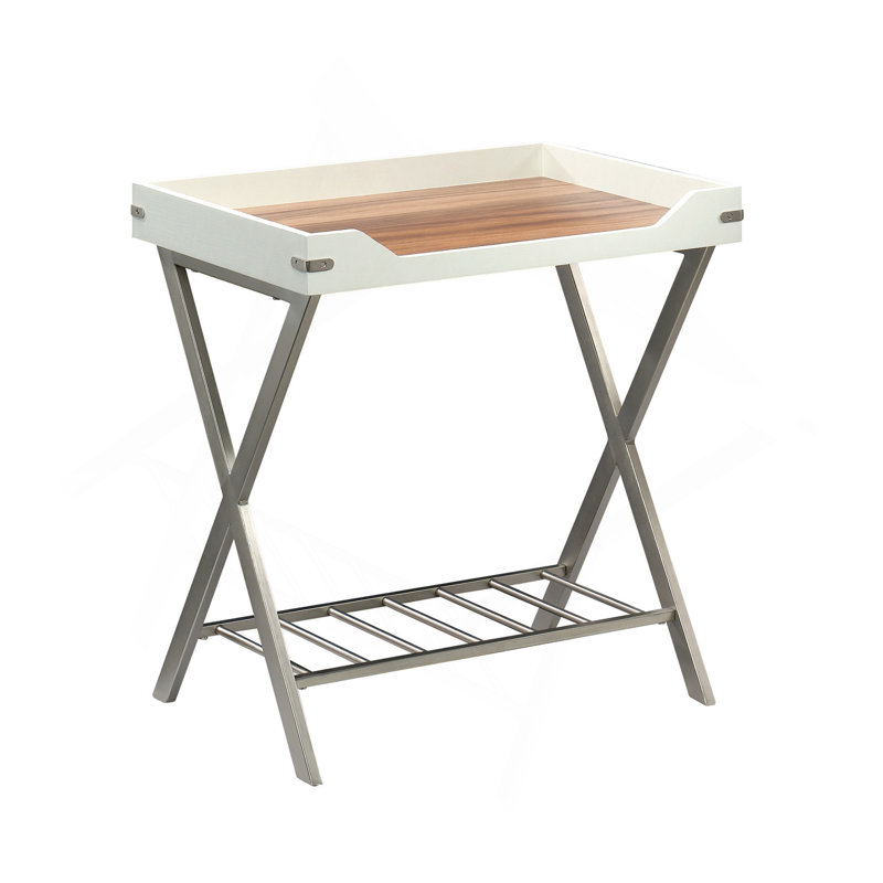 Side Table, Brown Finish