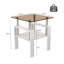 (Ensemble de 2) Table de bout carrée moderne en verre trempé l 17,7 po avec couche en MDF et table d'appoint avec cadre en métal-944304415-944304384