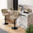 Pet-Friendly Adjustable Height Swivel Bar Stool with Back, Scratch-Resistant Tech Fabric, Footrest and Black Metal Base – Durable Bar Chair for Kitchen Island, Dining Bar, Cat & Dog Owners-370127098-370127097