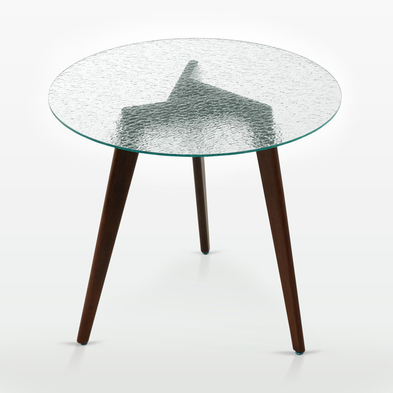 Plateau de table rond en verre trempé, Blanc, L 22 po x l 22 po