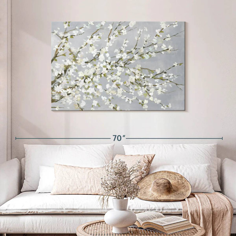 Harnek Pure White Blossoms, 30" H x 45" W