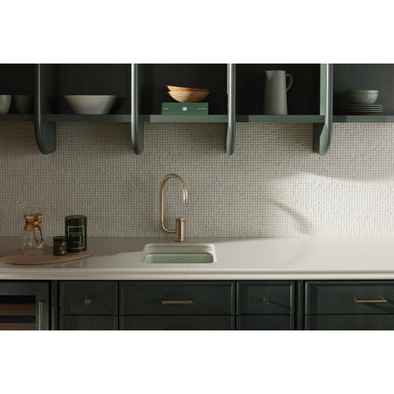IronTones® 17" L x 18-3/4" W x 8-1/4" Top-Mount/Under-Mount Single-Bowl Kitchen Sink, Almond