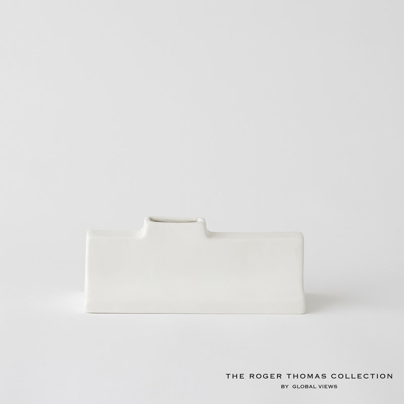 Icon Wide Vase-Matte White-Sm