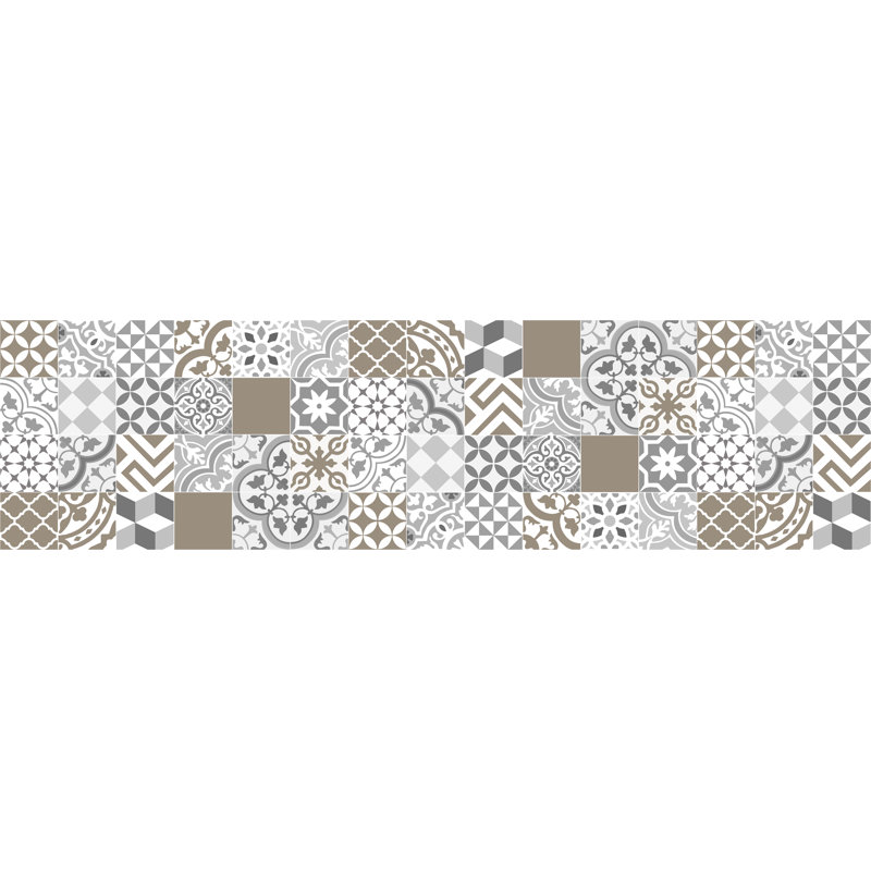 Genevieve Vinyl Machine Printed Area Rug, Rectangle 2'2" x 8'2.4"