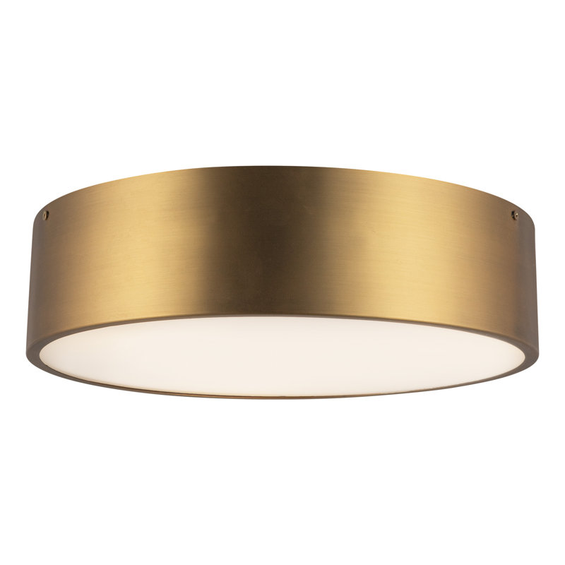 Mossy Glass Flush Mount, Aged Gold
