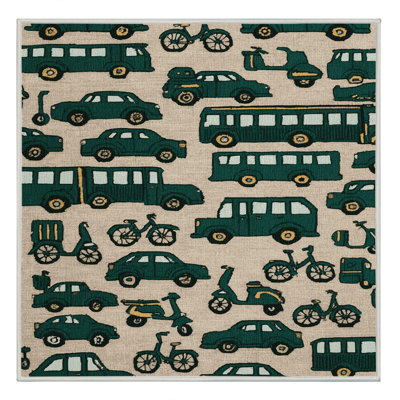 Machine Washable Transportation Beige Area Rug