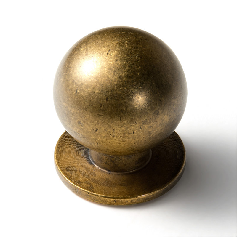 Poignée ronde en alliage de zinc, Laiton antique, 1.18"