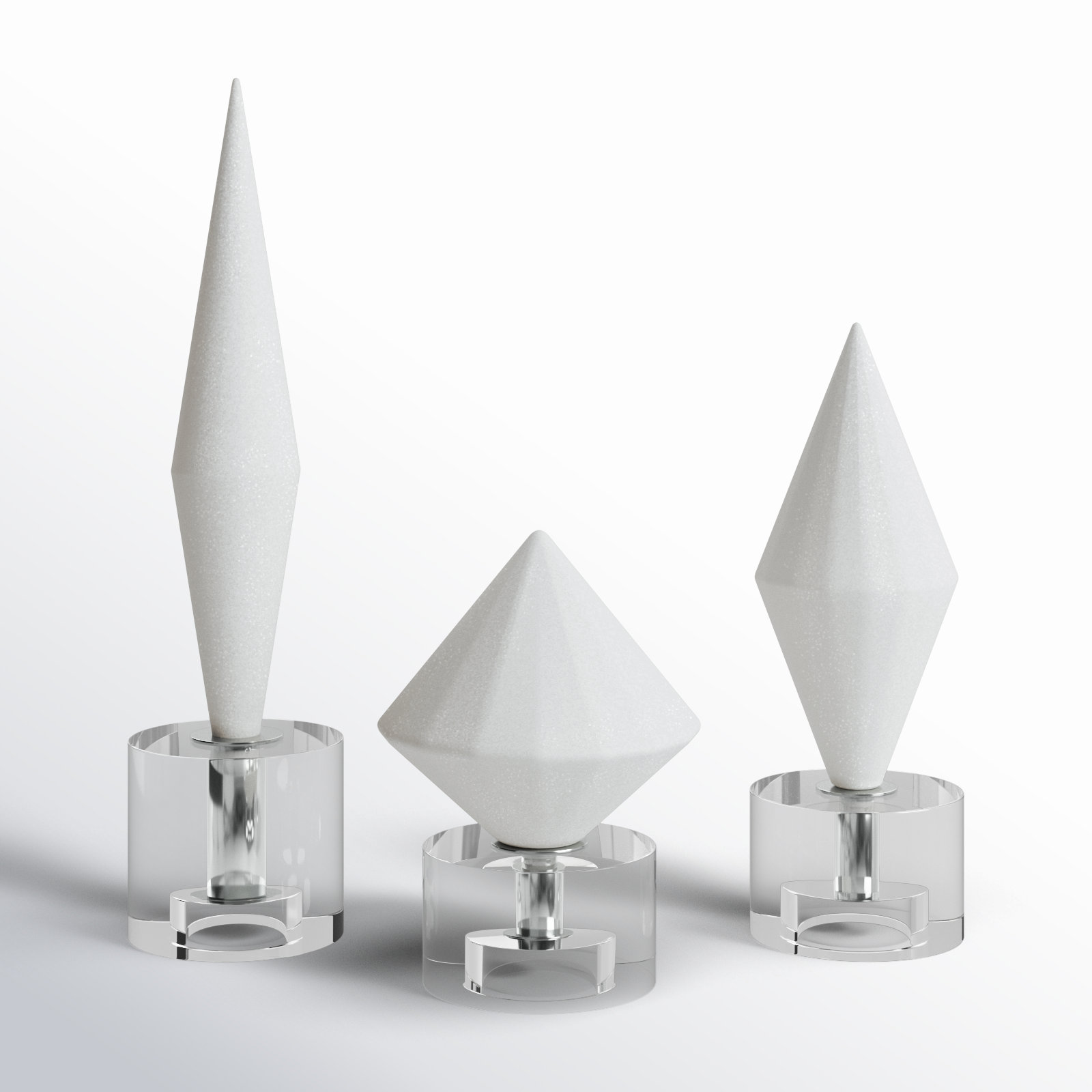 Matisse 3-Piece Sculpture, Elegant White