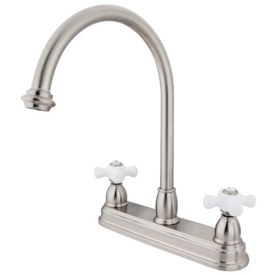 Kingston Brass Restoration Two-Handle 3-Hole 8" Centerset Kitchen Faucet