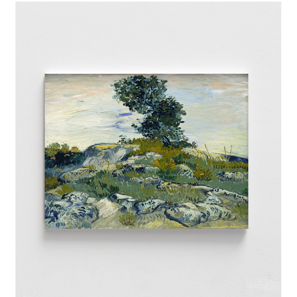 WeFrameArt Rocks With Oak Tree By Vincent Van Gogh, Framed Van Gogh Art ...