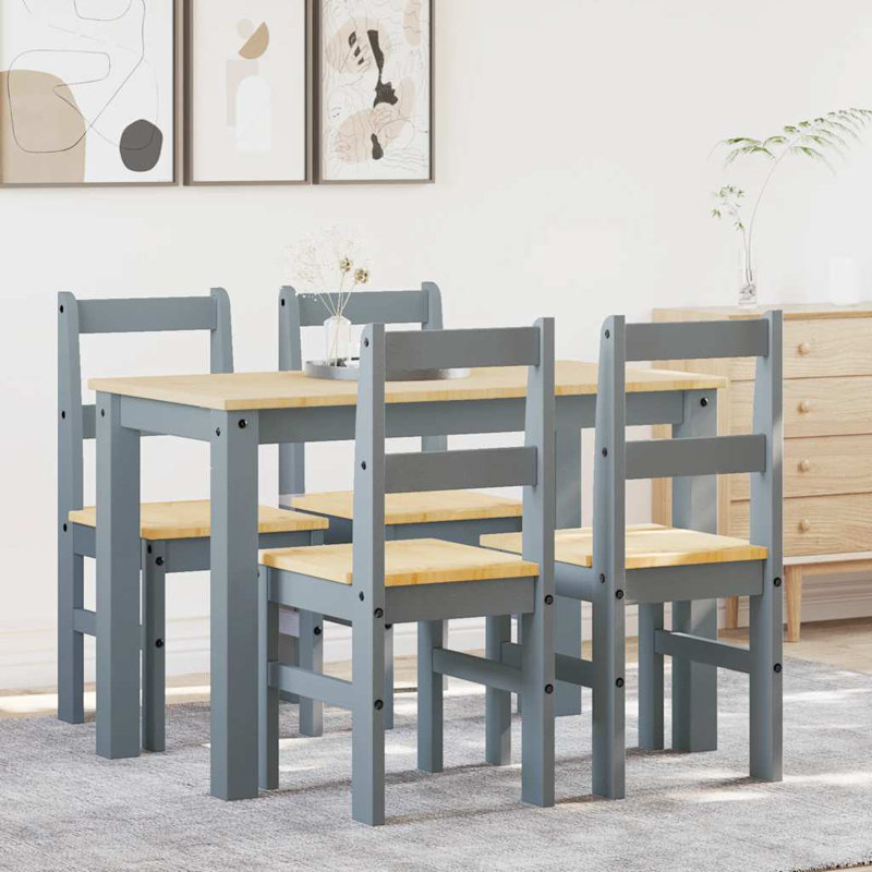 Truitts 4 - Person Wood Patio Dining Set with, 75cm H x 117cm L x 60cm W, Grey