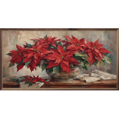 Bouquet de poinsettias sur table