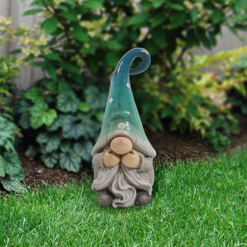 Statue 17 "H Speak No Evil Gnome avec chapeau turquoise