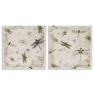 Ensemble de 2 toiles gracieuses de libellules, conception par Jacob Q