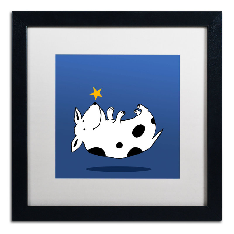 « star dog » par carla martell, art encadré, Blanc, H 16 po x l 16 po