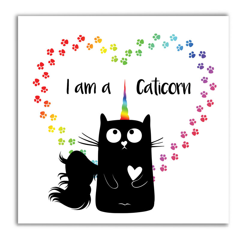Art sur toile tendue Aquatic Caticorn, H 10 po x l 10 po x P 1,5 po, Art sur toile