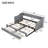 Twin XL to King Size Upholstered Daybed with Two Drawers, Gray-1497094563
