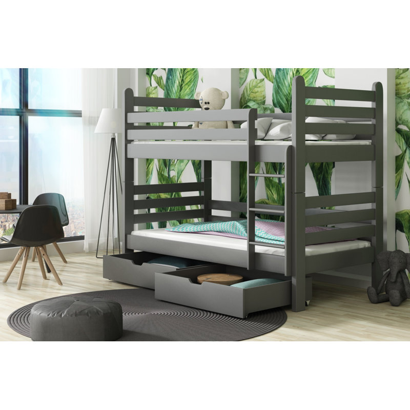 Mordecai Single (3') Standard Bunk Bed and Mattress, Graphite