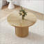 Table de salle à manger ronde en bois avec piédestal à colonne romaine et rangement