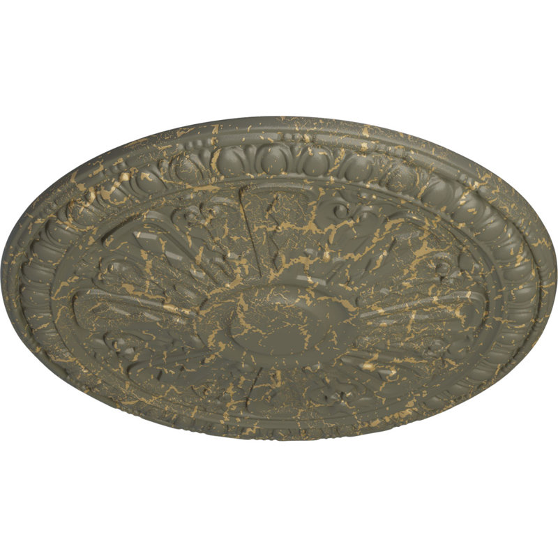 Médaillon de plafond 18 "de diamètre extérieur x P 1 1/4" (convient aux auvents jusqu'à 5 3/8 "), Hamamélis craquelé