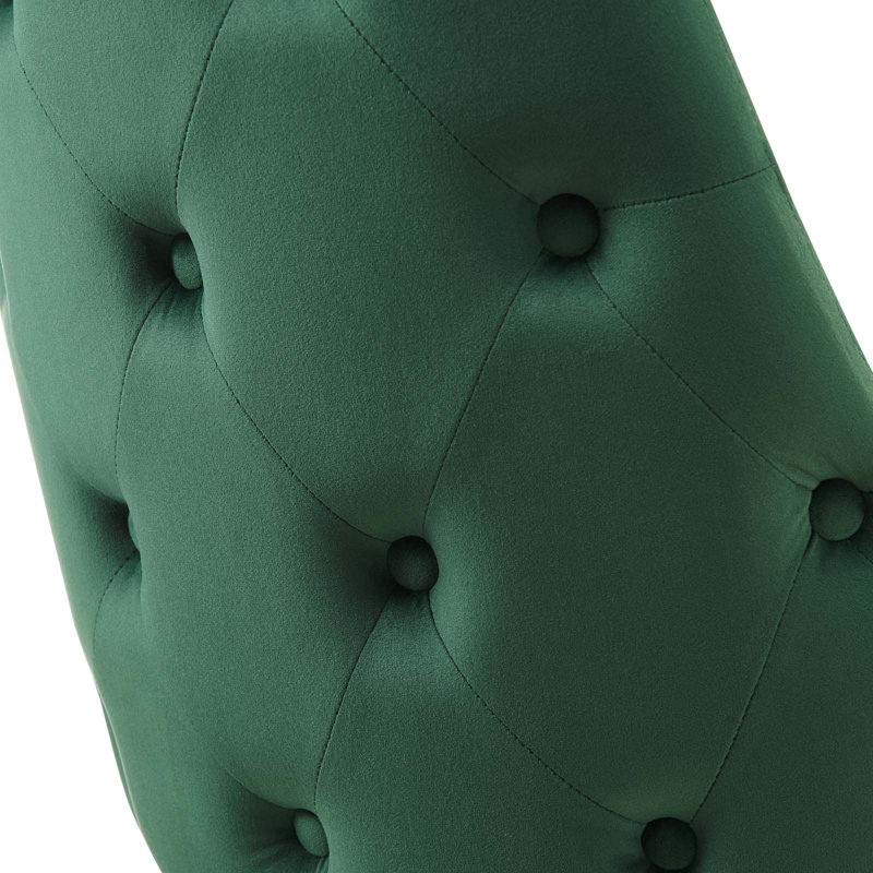 Chaise parsons capitonnée en velours, Vert
