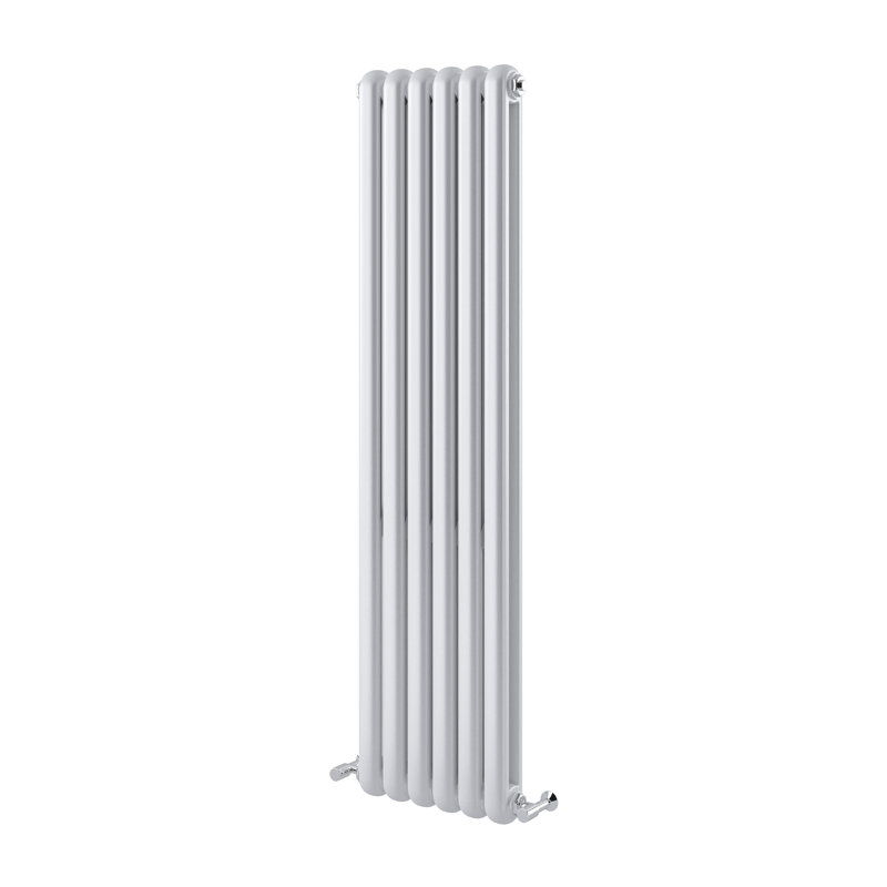 Purcell Vertical Double Panel Radiator, White, 150cm H x 38cm W x 10cm D