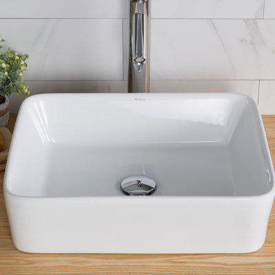 Lavabo de salle de bain vasque rectangulaire en céramique KRAUS Elavo Modern, 19 pouces (paquet de 2)