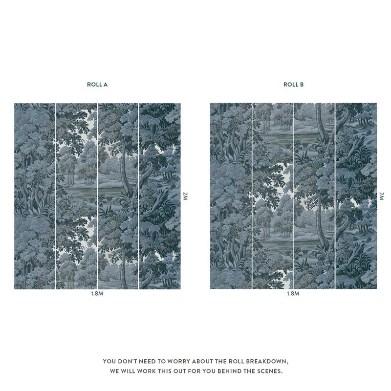 Plantasia 9.84' L x 70.87" W Wallpaper Roll, Indigo
