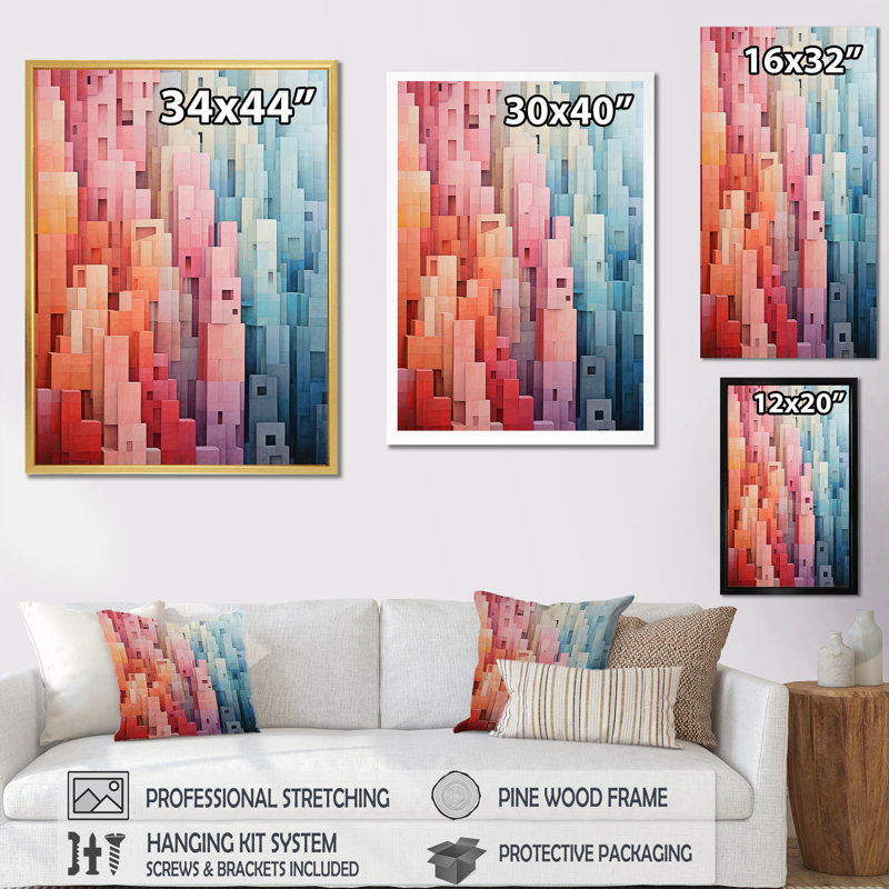 Décoration murale pastel Minimalisme I - Minimalisme, Cadre doré simple, H 40 po x l 30 po