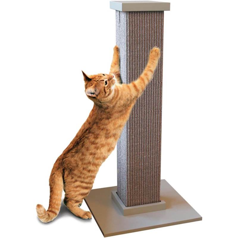 Ultimate Scratching Post – Grey, Large  Tower - Sisal Fibre, Simple Design - For All Cats