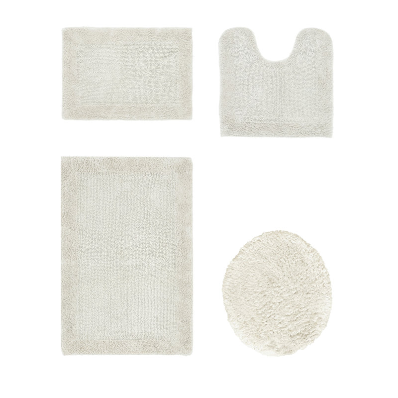 Ensemble de tapis pour salle de bain réversible 4 pièces Edge, Ensemble de 4 (18 po x 20 po | 17 po x 24 po | 20