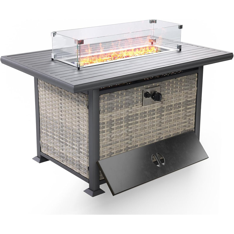 Rectangle Natural Gas Smokeless Fire Pit Table
