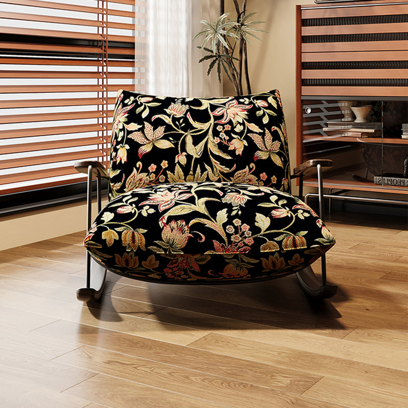 Chaise berçante décontractée en lin et coton Living Room