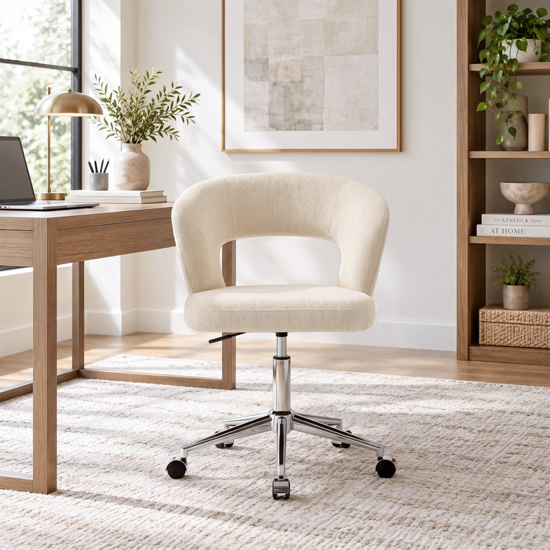 Chaise de bureau rembourrée Sloane, Lin beige